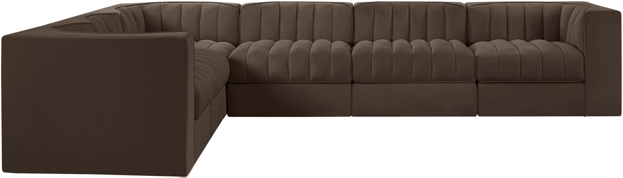 Rummi - Velvet Performance Fabric Upholstered 6 Piece Modular Sectional (With 3 Corner Chairs) - Urban Living Furniture (Los Angeles, CA)