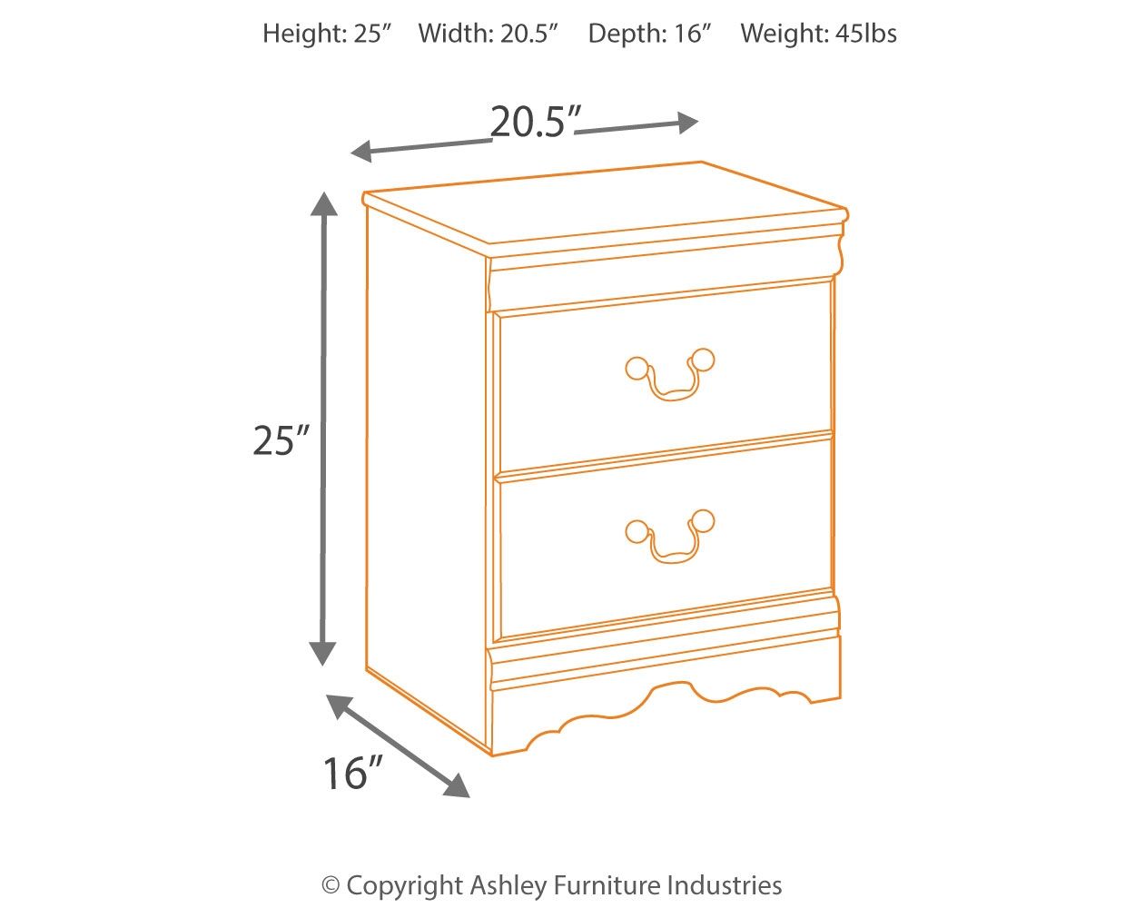 Huey Vineyard - Black - Two Drawer Night Stand - Urban Living Furniture (Los Angeles, CA)