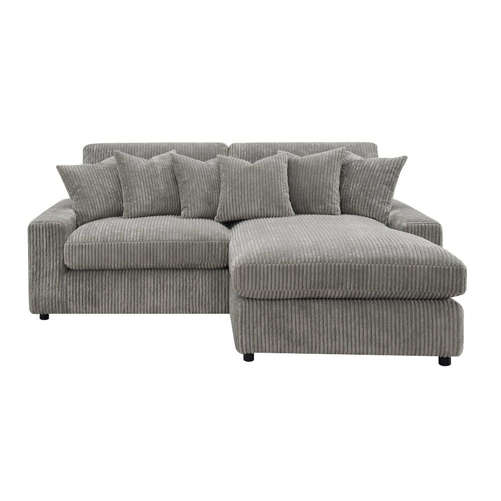 Tavia - Reversible Sectional Sofa With 6 Pillows - Gray Corduroy - Urban Living Furniture (Los Angeles, CA)