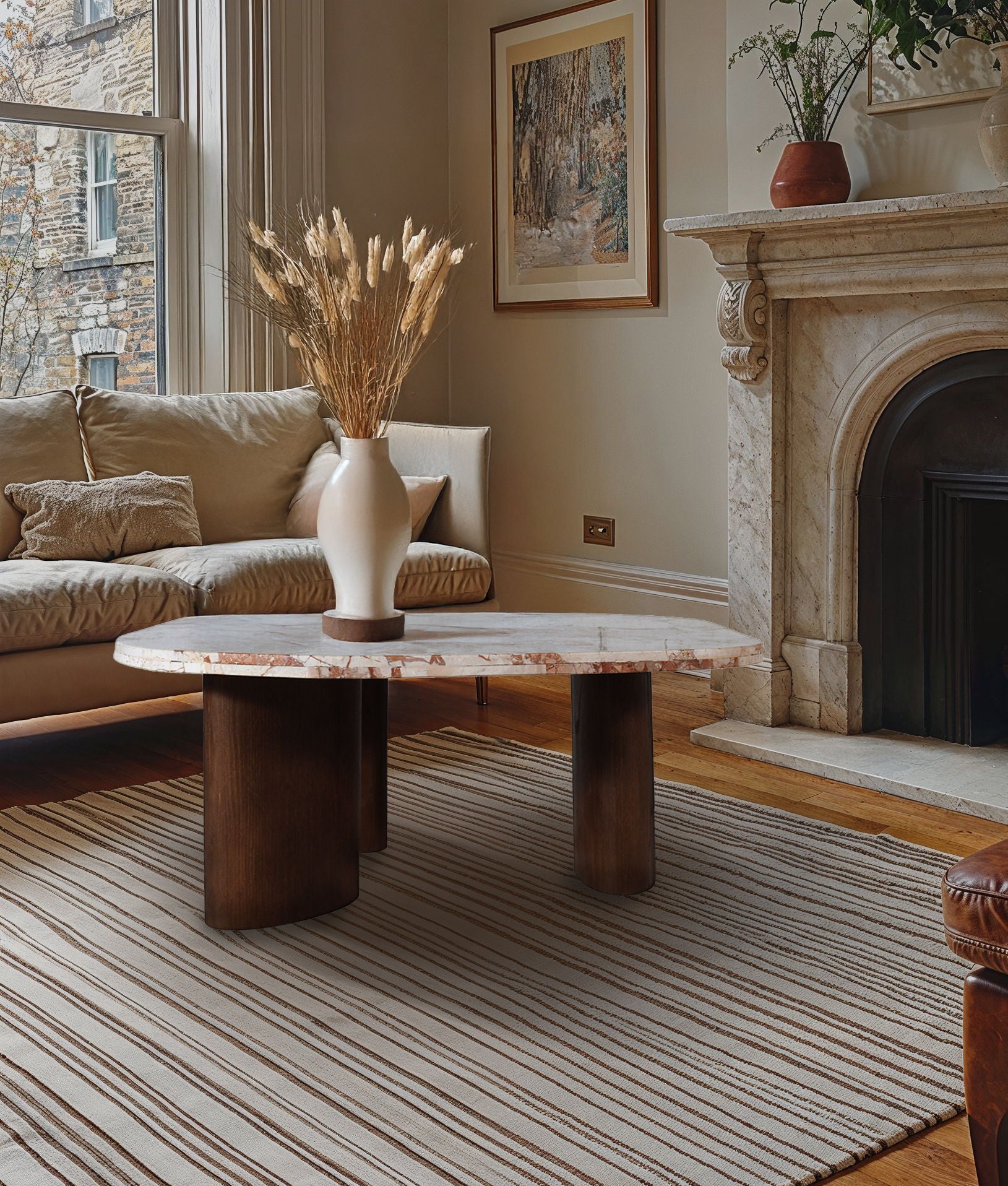 Puglia - Marble Top And Oak Wood Base Table - Urban Living Furniture (Los Angeles, CA)