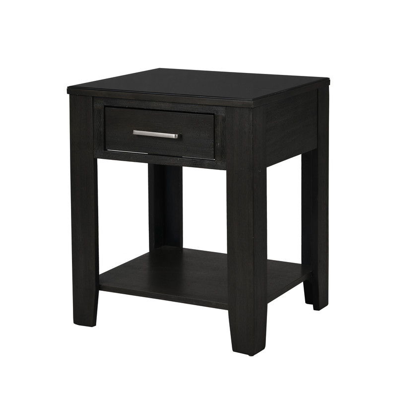 Bruno - Wooden Table With Tempered Glass Top And Drawer - Urban Living Furniture (Los Angeles, CA)