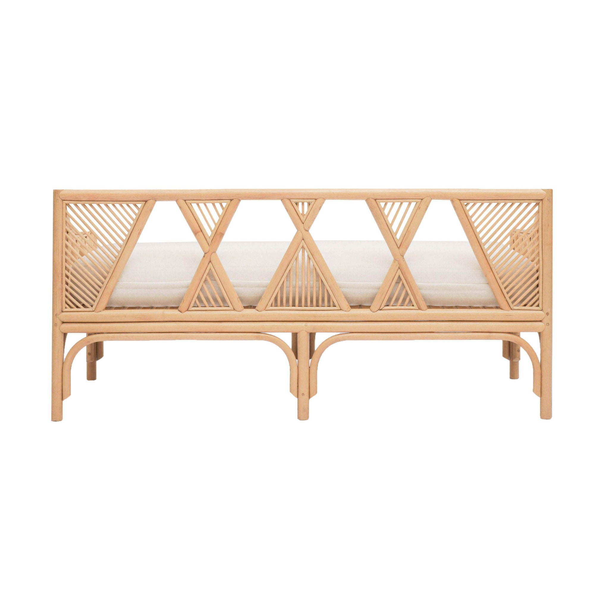 Jayla - Rattan Bench - Natural / White - Urban Living Furniture (Los Angeles, CA)