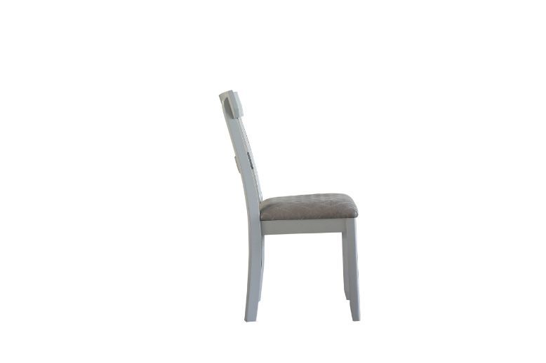 House - Marchese Side Chair (Set of 2) - Two Tone Gray Fabric & Pearl Gray Finish - Urban Living Furniture (Los Angeles, CA)