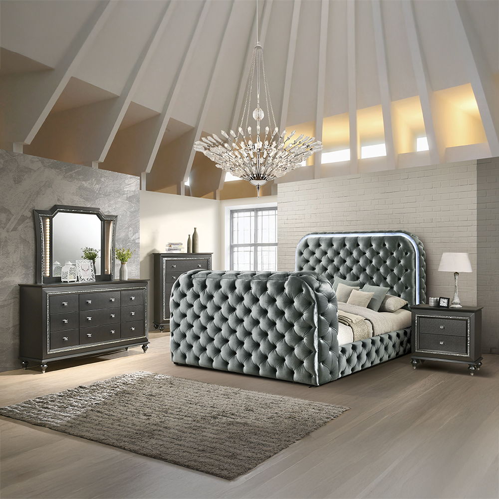 Kana - Bed With LED, Fireplace & TV Stand - Urban Living Furniture (Los Angeles, CA)