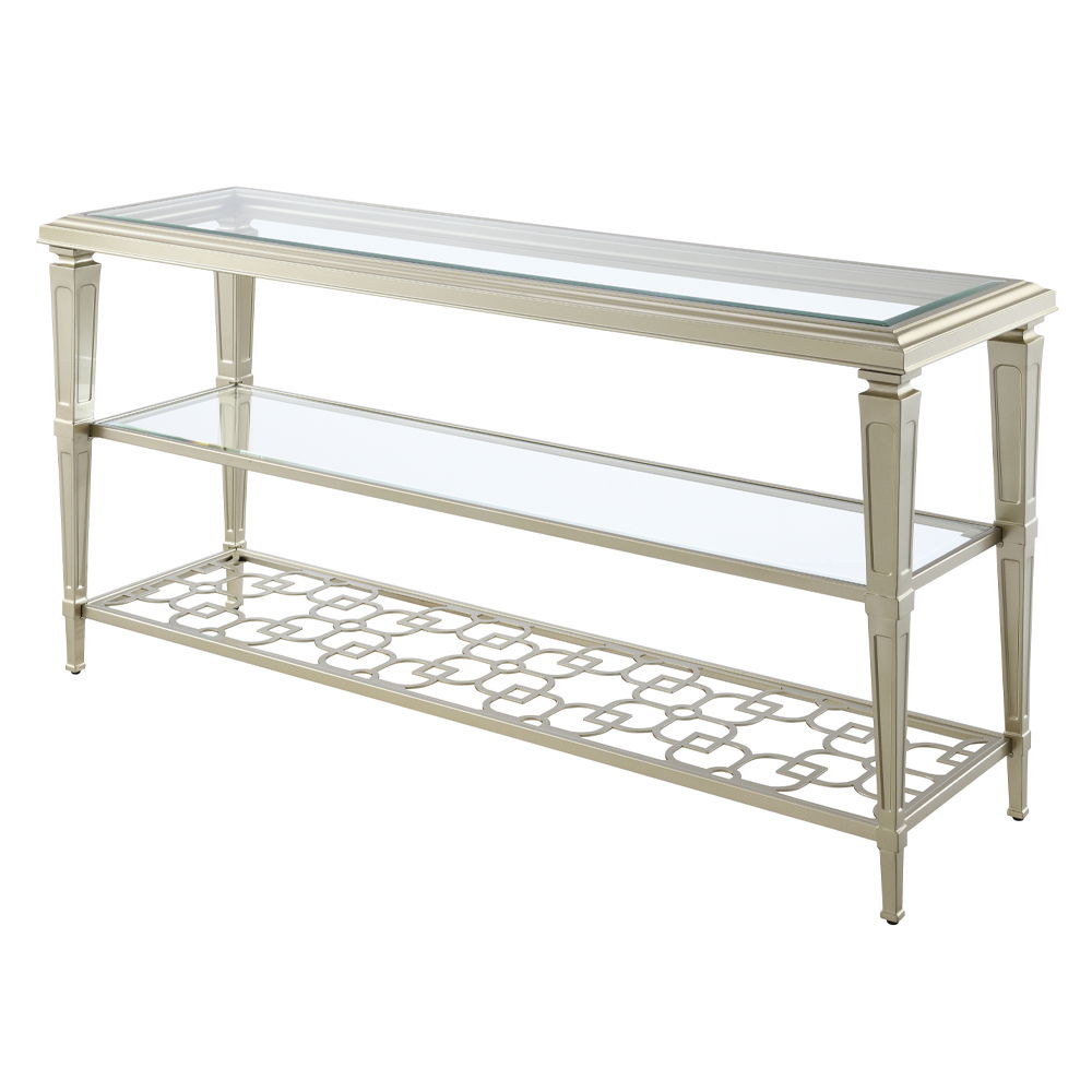Zaba - Sofa Table - Glass Top & Silver - Urban Living Furniture (Los Angeles, CA)