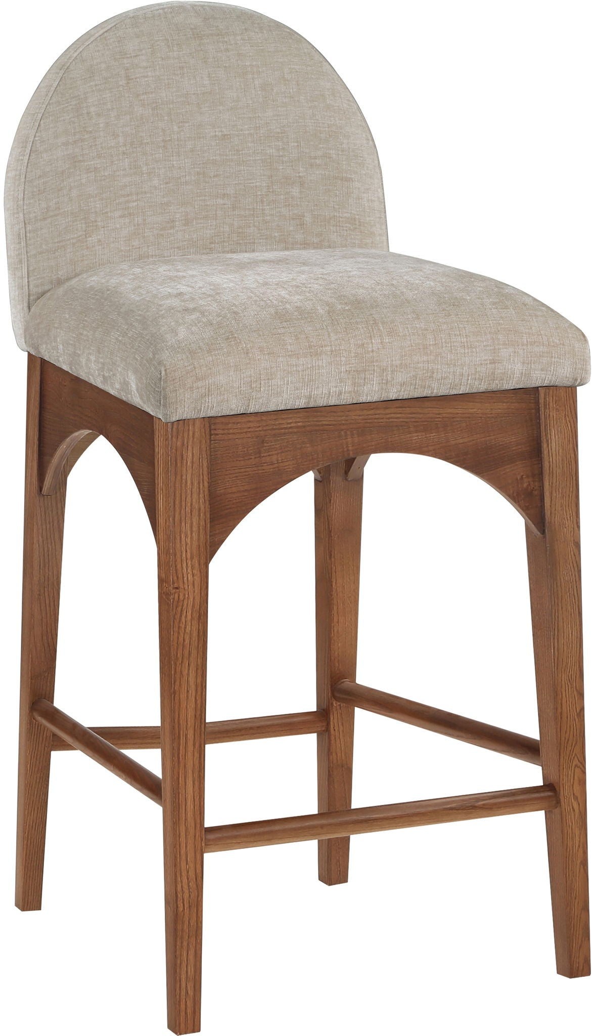 Waldorf - Chenille Stool With Brown Legs - Urban Living Furniture (Los Angeles, CA)