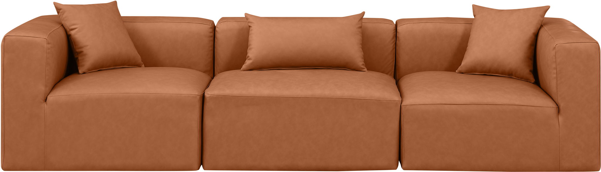 Cube - Modular 3 Piece Sofa - Cognac - Urban Living Furniture (Los Angeles, CA)