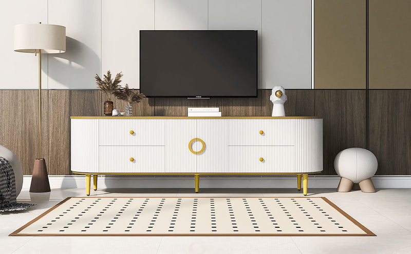 Modern TV Stand With 4 Drawers And 1 Cabinet