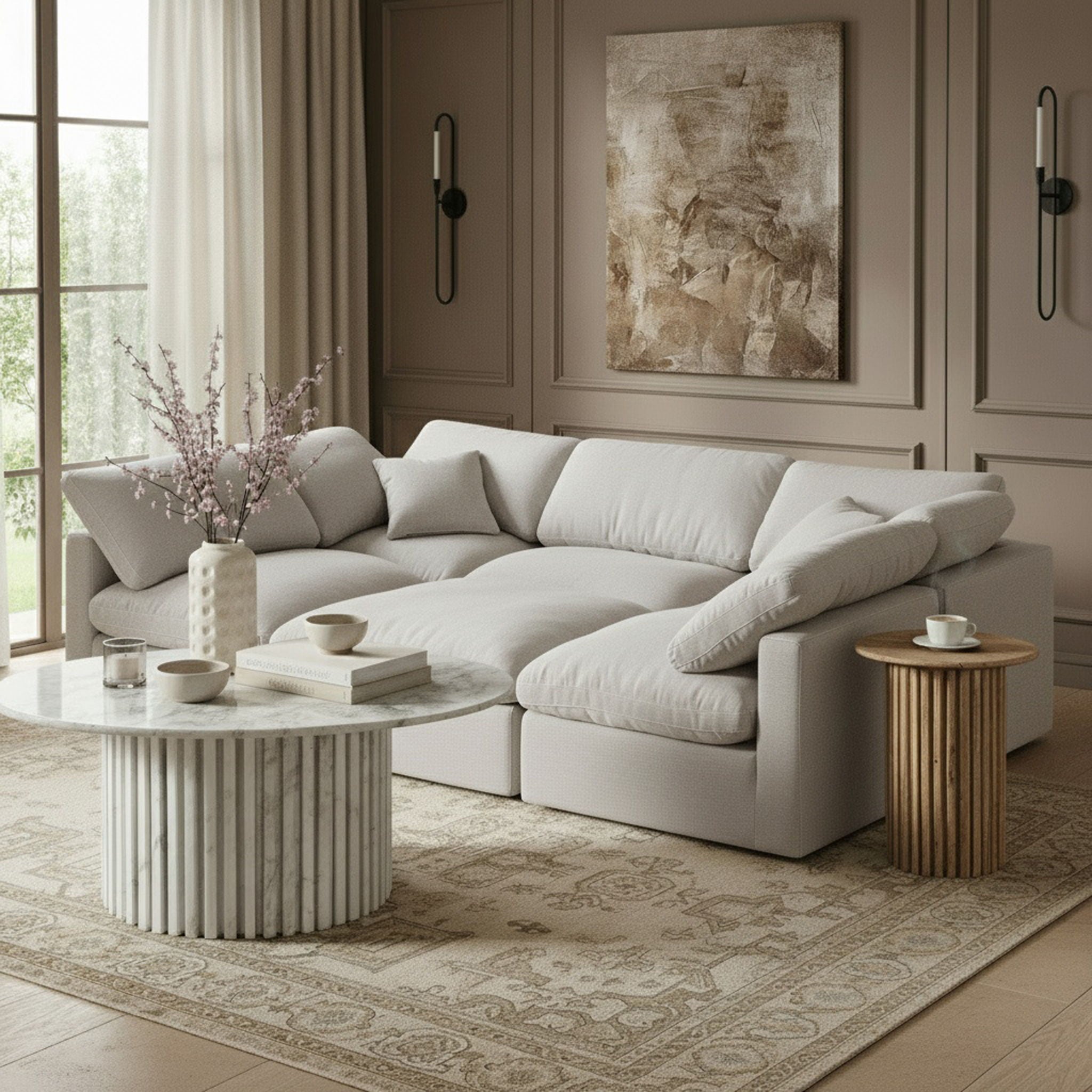 Indulge - Linen 6 Piece Modular Sectional - White - Urban Living Furniture (Los Angeles, CA)