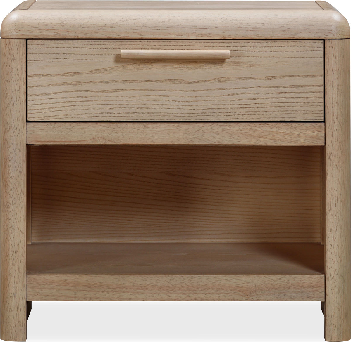 Furano - One Drawer One Shelf Ash Wood Nightstand - Ginger