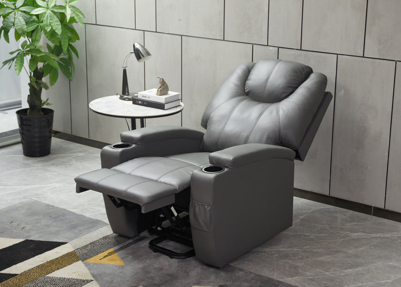 Modern Recliner Chair With Cup Holders, Remote Control