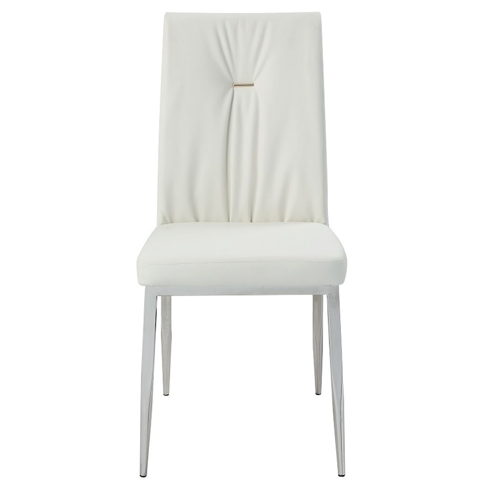 Kamaile - Side Chair (Set of 2) - Beige Synthetic Leather & Chrome - Urban Living Furniture (Los Angeles, CA)