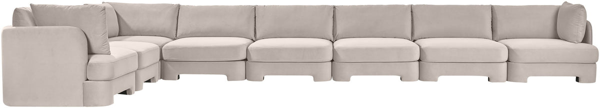 Hammond - Velvet Performance Fabric Upholstered 8 Piece L-Shaped Sectional