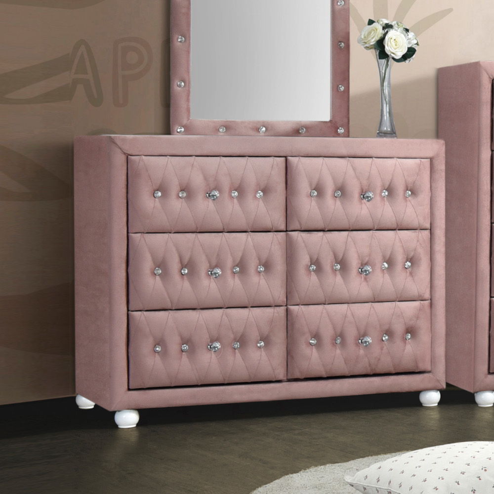 Reggie - Dresser - Pink Fabric - Urban Living Furniture (Los Angeles, CA)