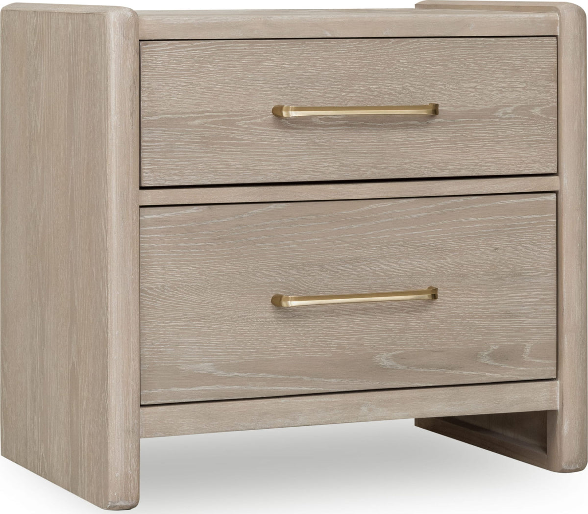 Gardenia - 2 Drawer Oak Wood Nightstand - Chai