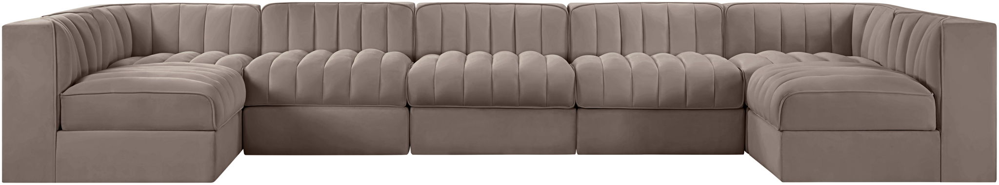 Rummi - Velvet Performance Fabric Upholstered 7 Piece Modular Sectional (With 2 Corner Chairs) - Urban Living Furniture (Los Angeles, CA)