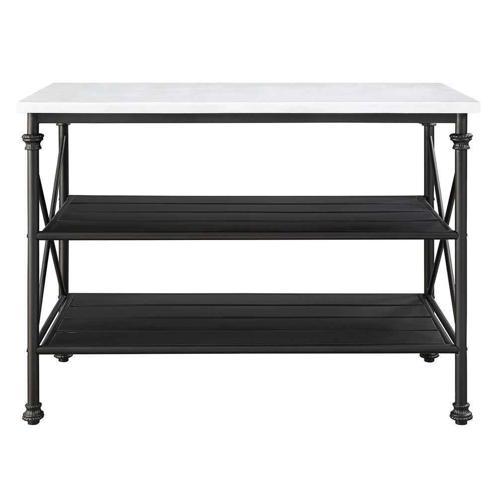 Brahm - Kitchen Island - White Marble Top & Gray - Urban Living Furniture (Los Angeles, CA)