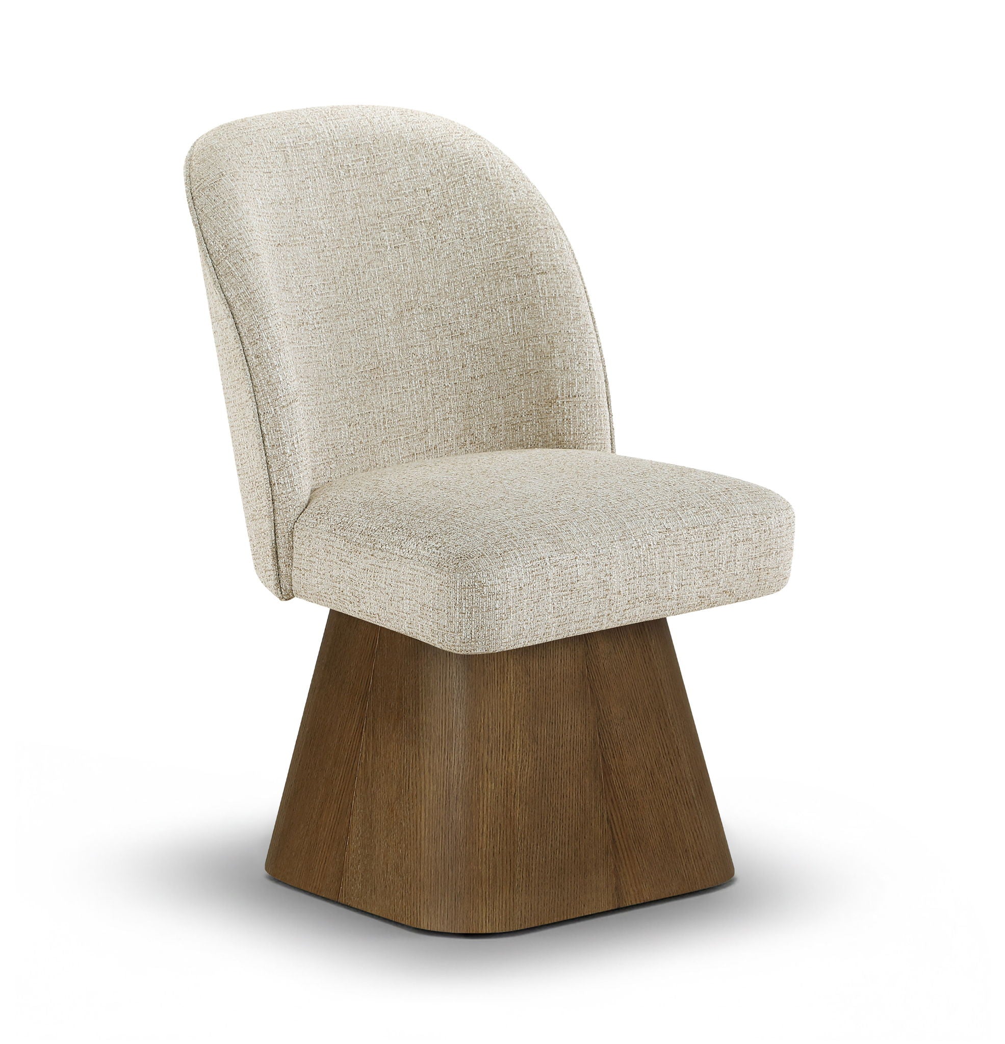 Marlowe - Linen Textured Fabric Upholstered Swivel Dining Side Chair - Stained Brown - Urban Living Furniture (Los Angeles, CA)