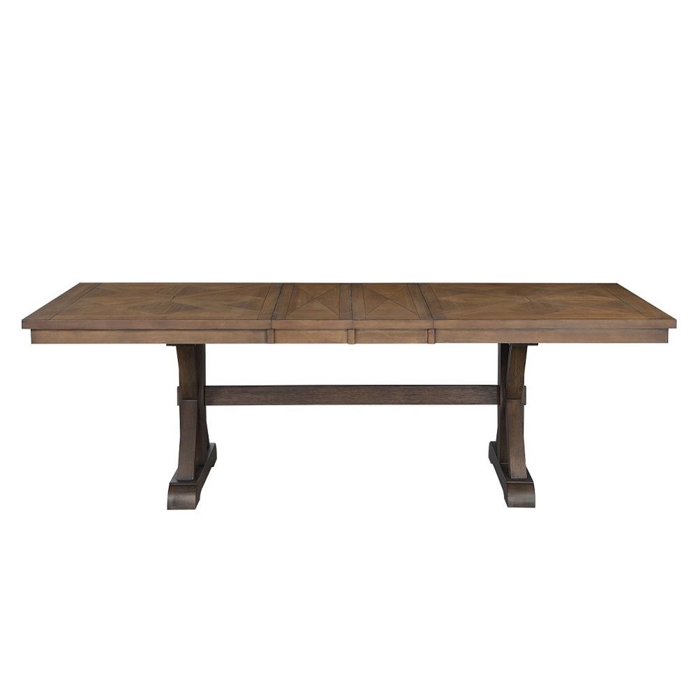 Pascaline - Dining Table - Gray Fabric, Rustic Brown & Oak - Urban Living Furniture (Los Angeles, CA)