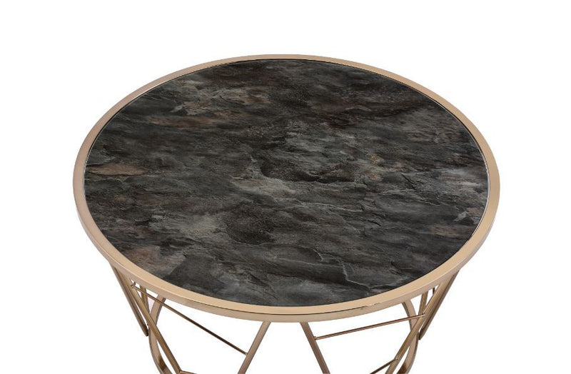 Cicatrix - Coffee Table - Faux Black Marble Glass & Champagne Finish - Urban Living Furniture (Los Angeles, CA)