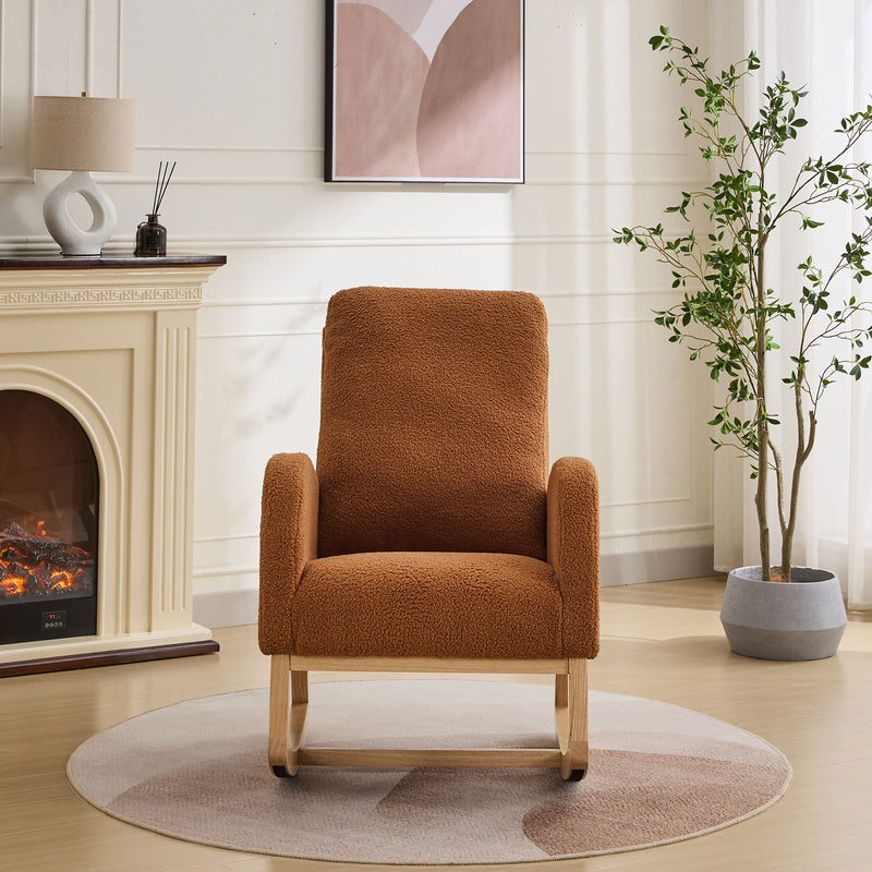 Rocking Glider Chair With High Back And Side Pocket