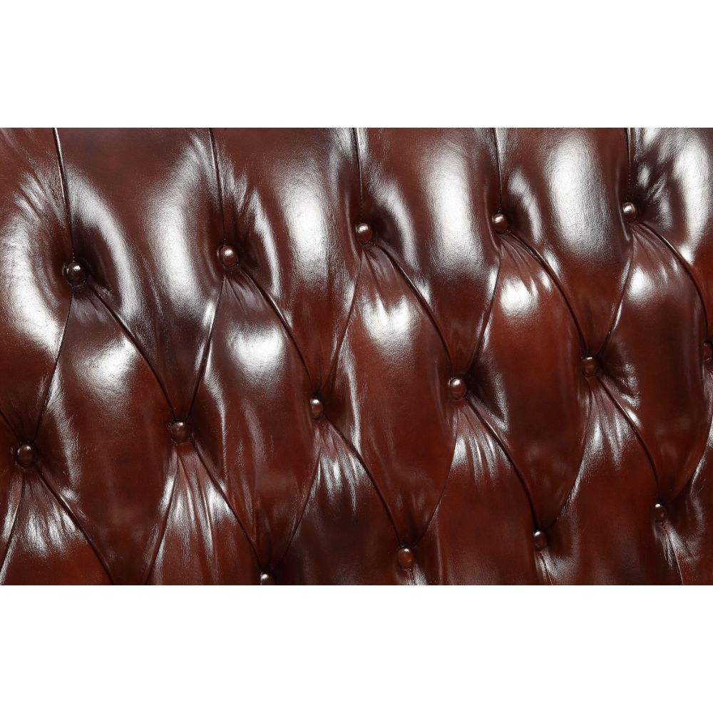 Eustoma - Loveseat - Cherry Top Grain Leather Match & Walnut - Urban Living Furniture (Los Angeles, CA)