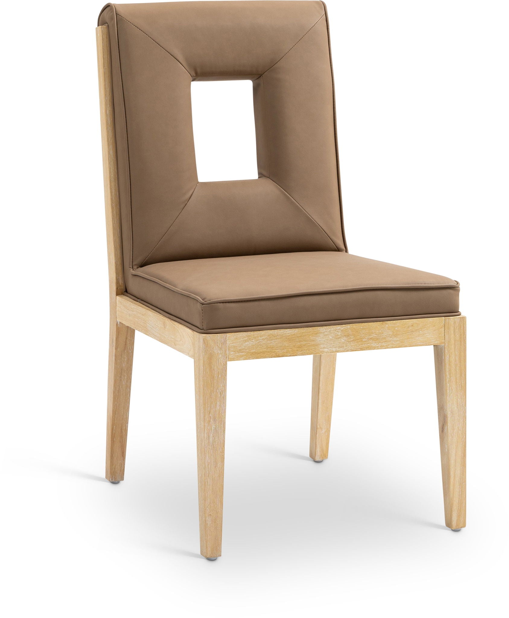 Gwendolyn - Faux Leather Dining Side Chair With Natural Frame (Set of 2) - Urban Living Furniture (Los Angeles, CA)