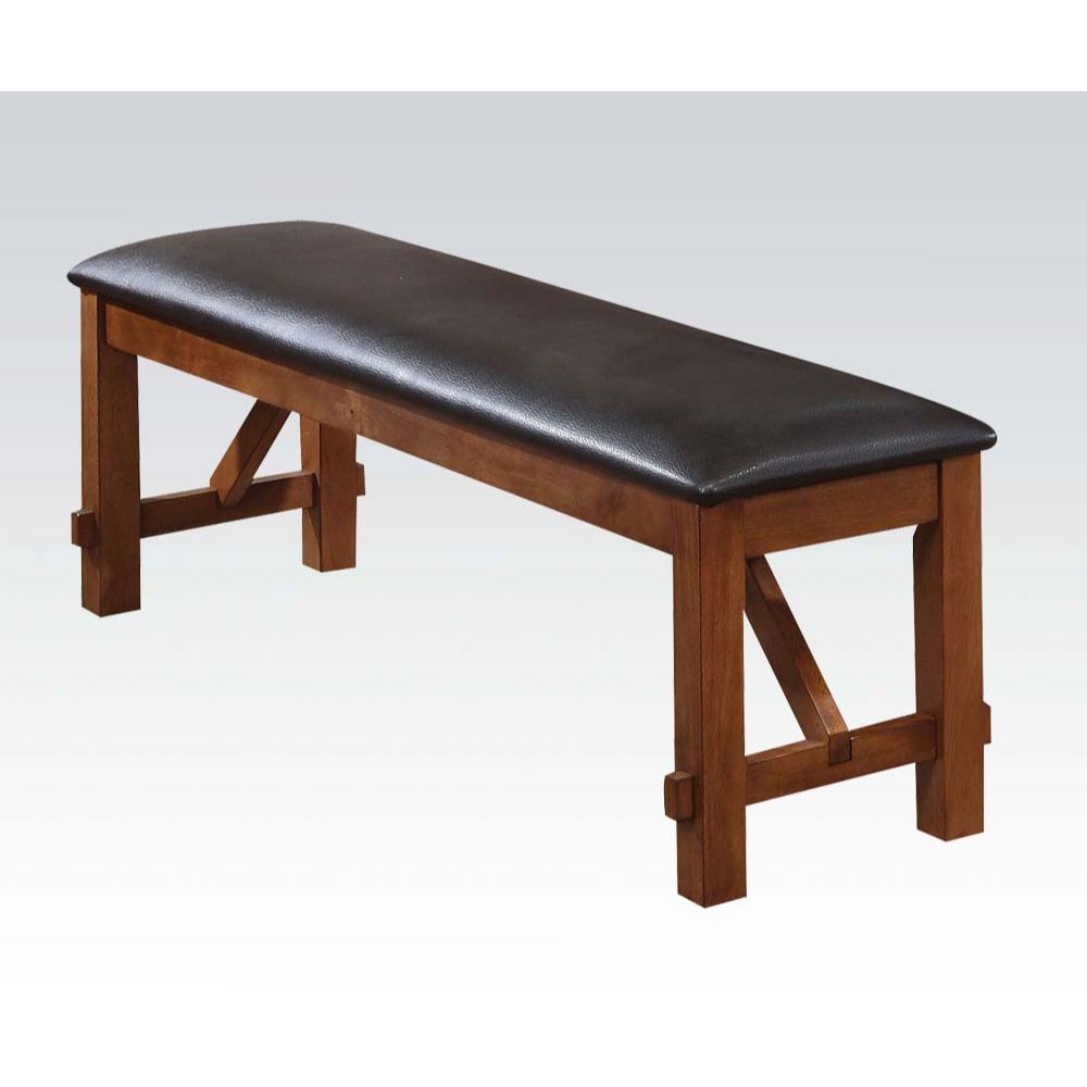 Apollo - Bench - Espresso PU & Walnut - Urban Living Furniture (Los Angeles, CA)