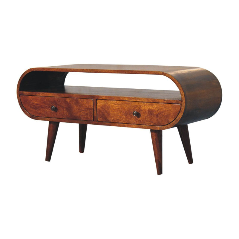 Solid Wood Circular TV Stand