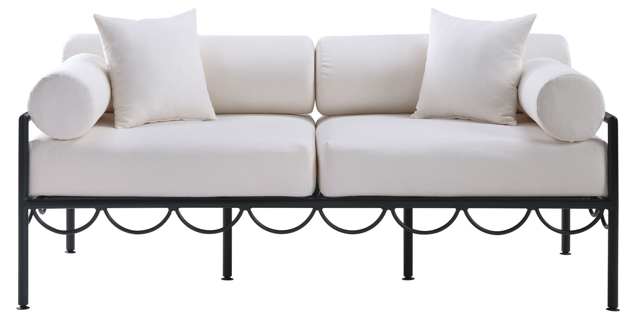 Portofino - Resilient Water Repellent Fabric 69.75" Upholstered Outdoor Patio Loveseat - Urban Living Furniture (Los Angeles, CA)