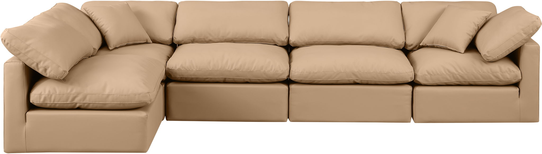 Indulge - Faux Leather 5 Piece Modular Sectional - Tan - Urban Living Furniture (Los Angeles, CA)