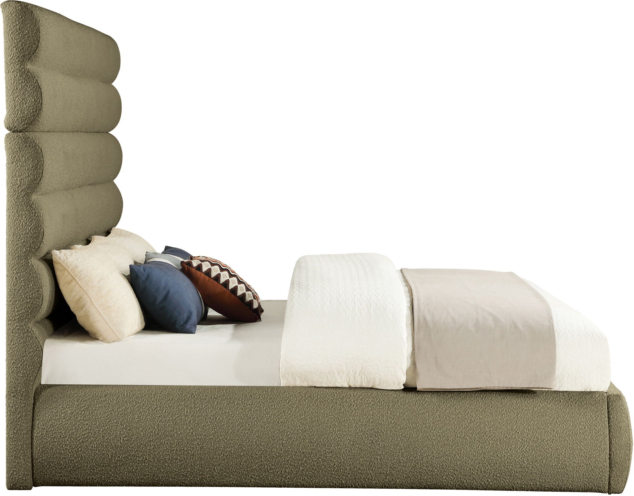 Adam - Boucle Fabric Bed With 70.5" Headboard