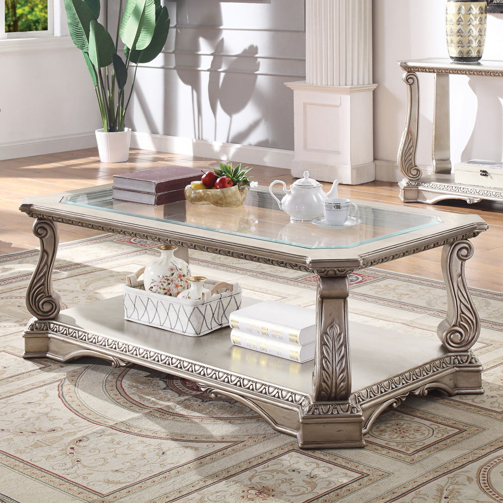 Northville - Coffee Table - Antique Silver & Clear Glass - Urban Living Furniture (Los Angeles, CA)