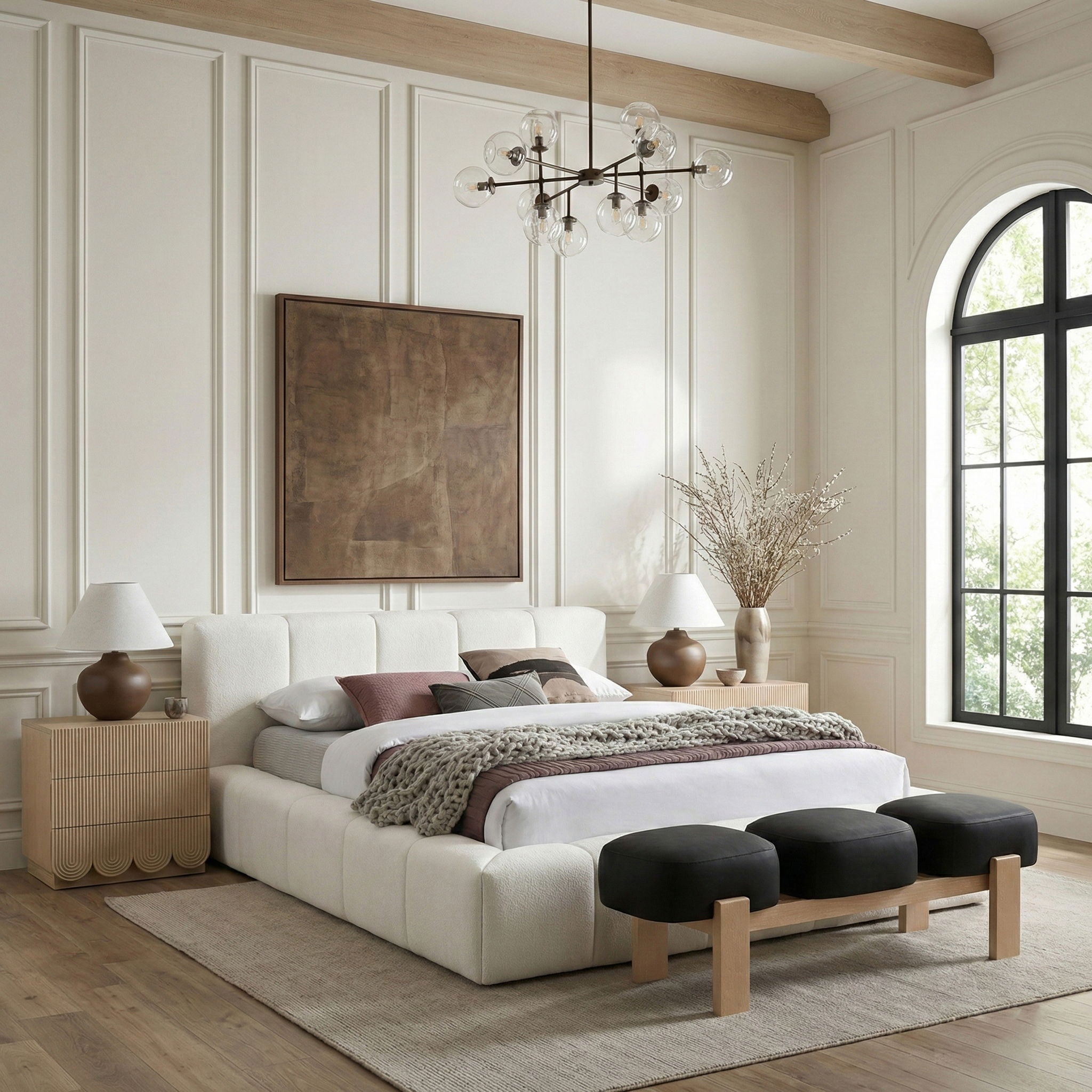 Woodcrest - Vegan Leather Upholstered Bench - Painted Natural Base - Urban Living Furniture (Los Angeles, CA)