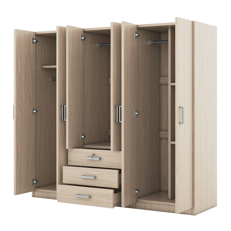 6 Doors Wardrobe Storage For Bedroom, With Big Drawers - Urban Living Furniture (Los Angeles, CA)