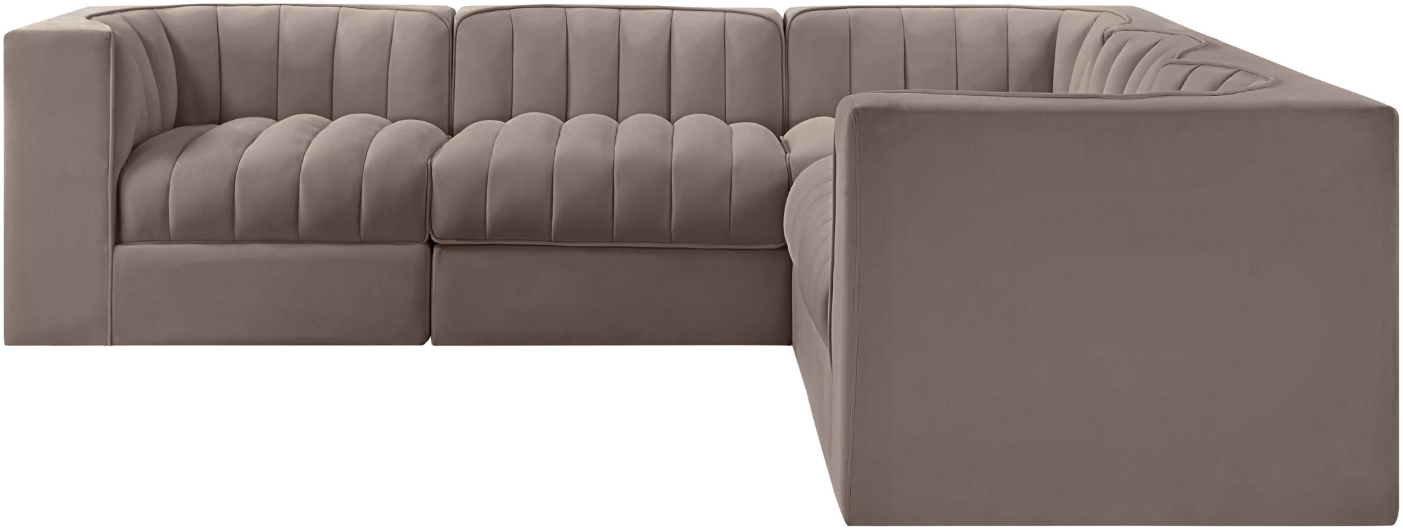 Rummi - Symmetrical Velvet Performance Fabric Upholstered 5 Piece Modular Sectional - Urban Living Furniture (Los Angeles, CA)