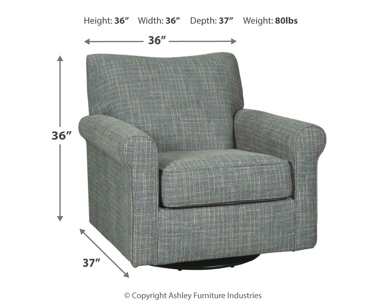Renley - Ash - Swivel Glider Accent Chair - Urban Living Furniture (Los Angeles, CA)
