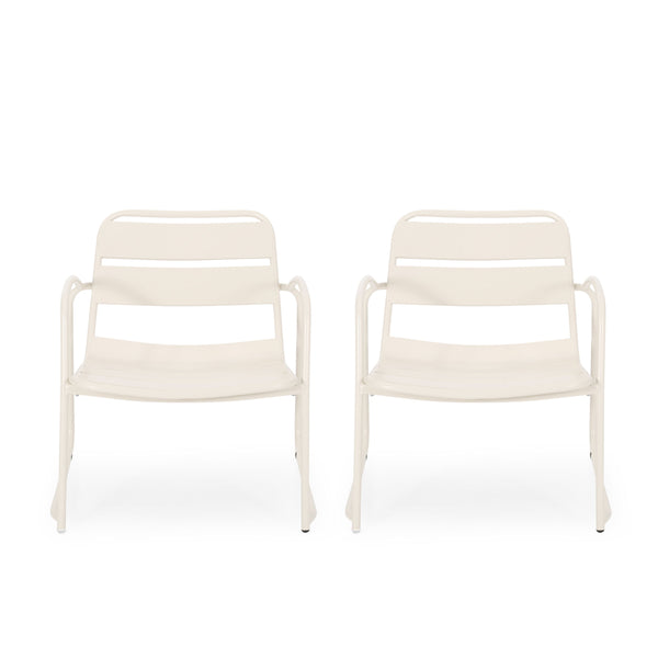 Outdoor Accent Chair With Metal Frame - White