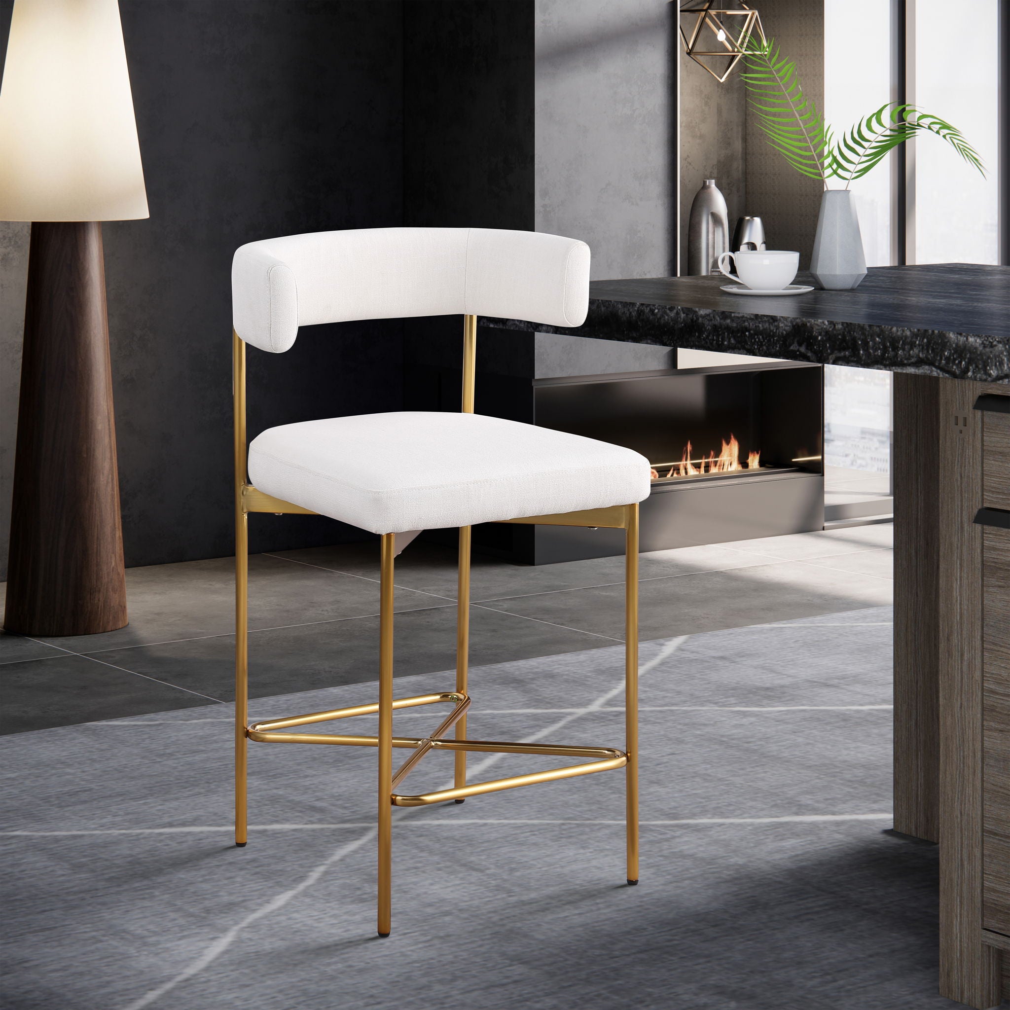 Rivage - Durable Stool With Gold Frame (Set of 2) - Urban Living Furniture (Los Angeles, CA)