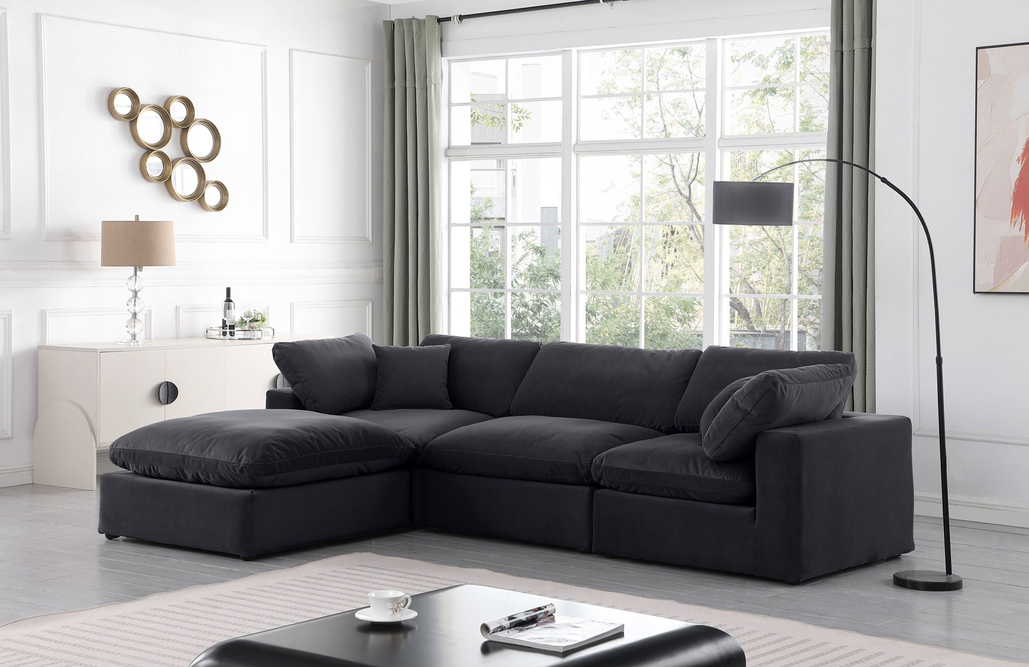 Comfy - 4 Piece Velvet Modular Sectional With Chaise - Urban Living Furniture (Los Angeles, CA)