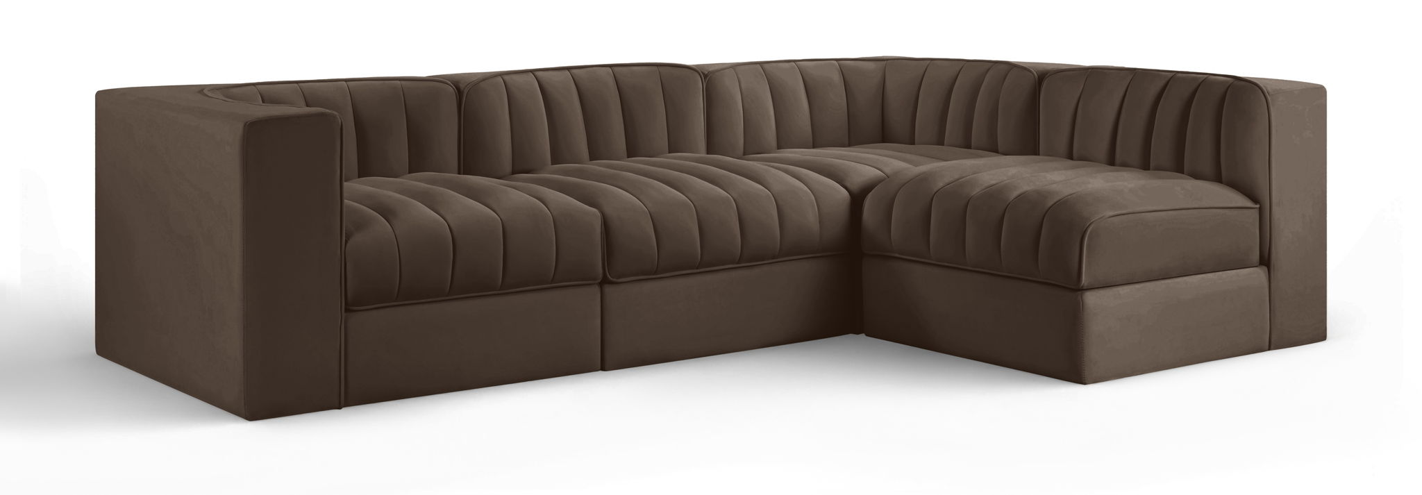 Rummi - Velvet Performance Fabric Upholstered 4 Piece Modular Sectional - Urban Living Furniture (Los Angeles, CA)