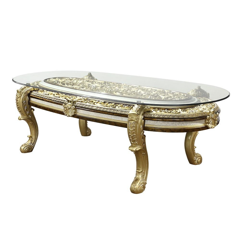 Desiderius - Dining Table - Antique Gold & Hand-Painted Brown - Urban Living Furniture (Los Angeles, CA)