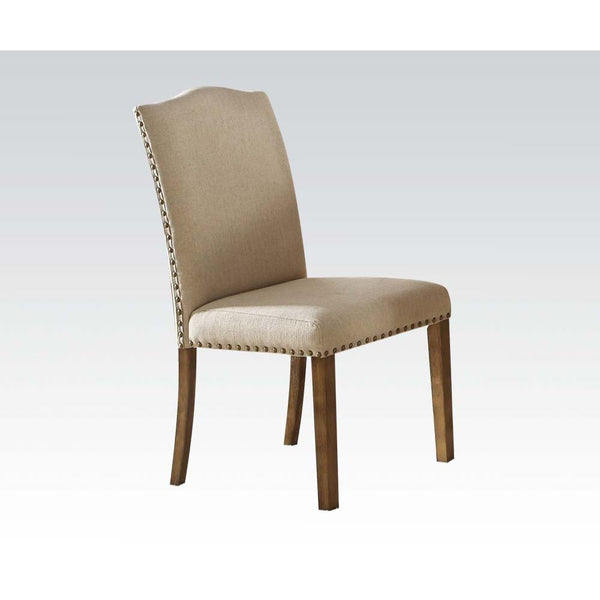 Parker - Side Chair (Set of 2) - Khaki Linen & Salvage Oak - Urban Living Furniture (Los Angeles, CA)