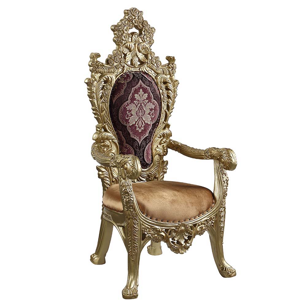 Bernadette - Arm Chair (Set of 2) - Pattern Fabric & Gold Finish - Urban Living Furniture (Los Angeles, CA)