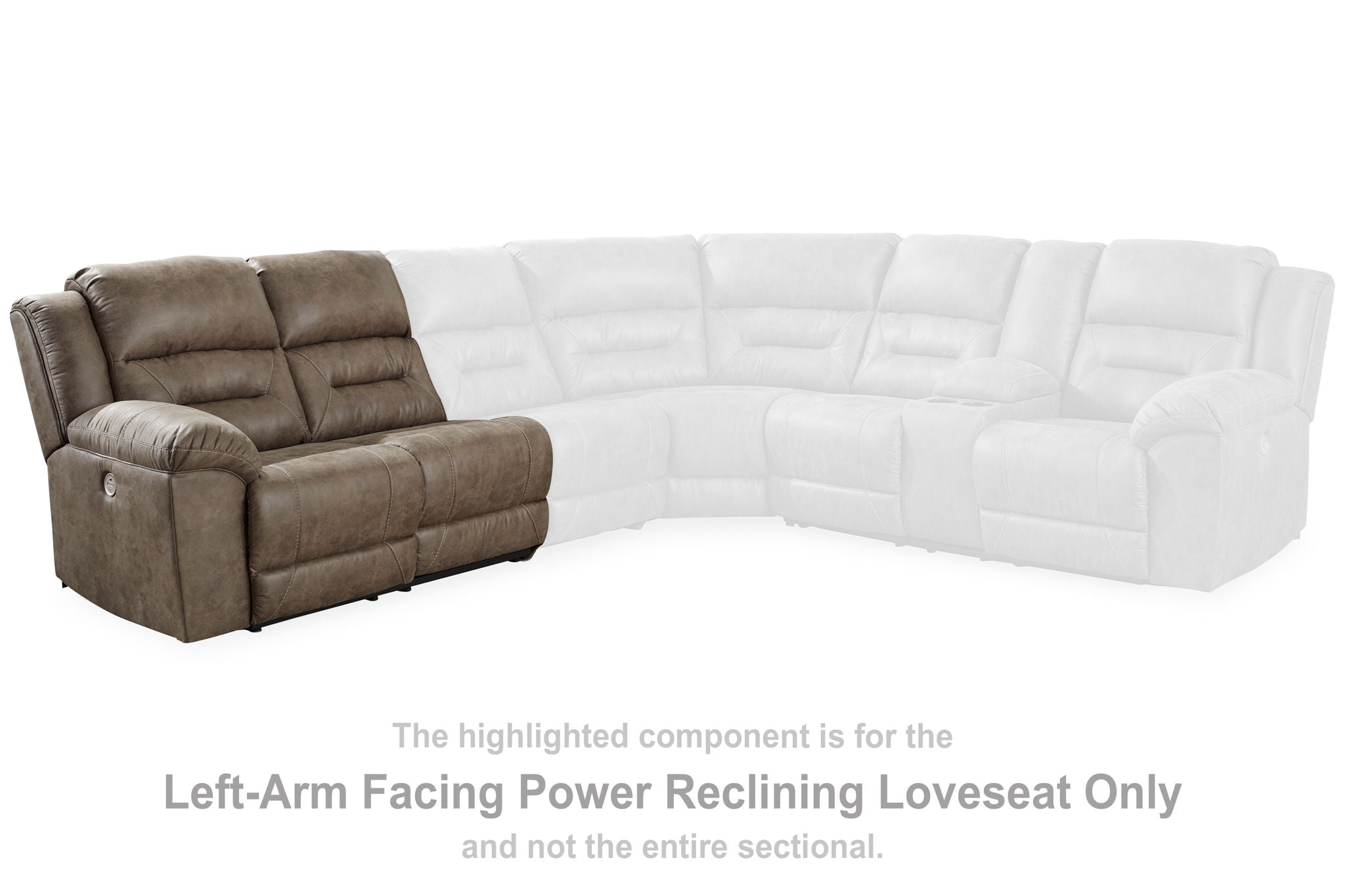 Ravenel - Laf Reclining Power Loveseat - Faux Leather - Fossil - Urban Living Furniture (Los Angeles, CA)
