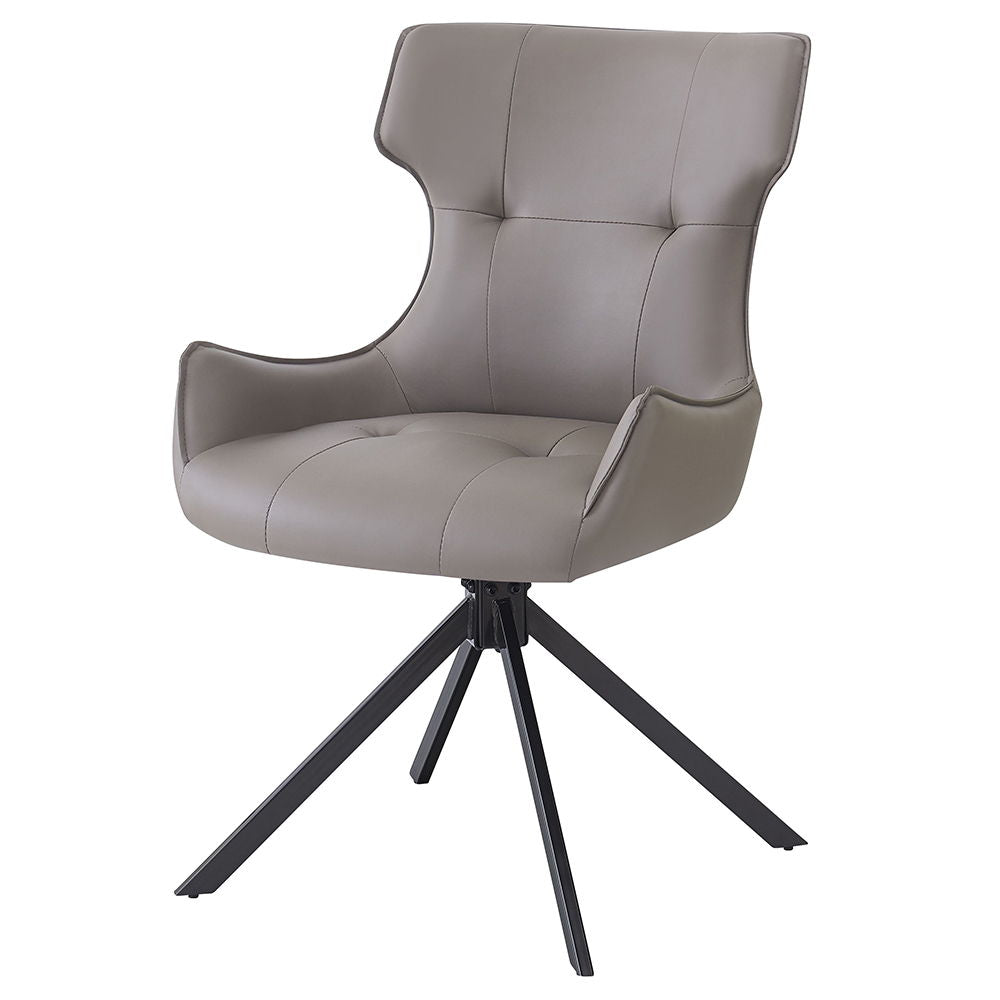 Damita - Camel Synthetic Leather Side Chair With Swivel (Set of 2) - Gray & Black Finsh - Urban Living Furniture (Los Angeles, CA)