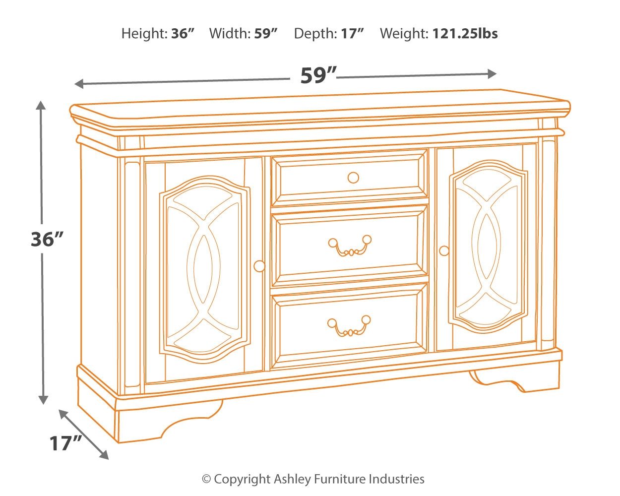Realyn - Chipped White - Dining Room Server - Urban Living Furniture (Los Angeles, CA)