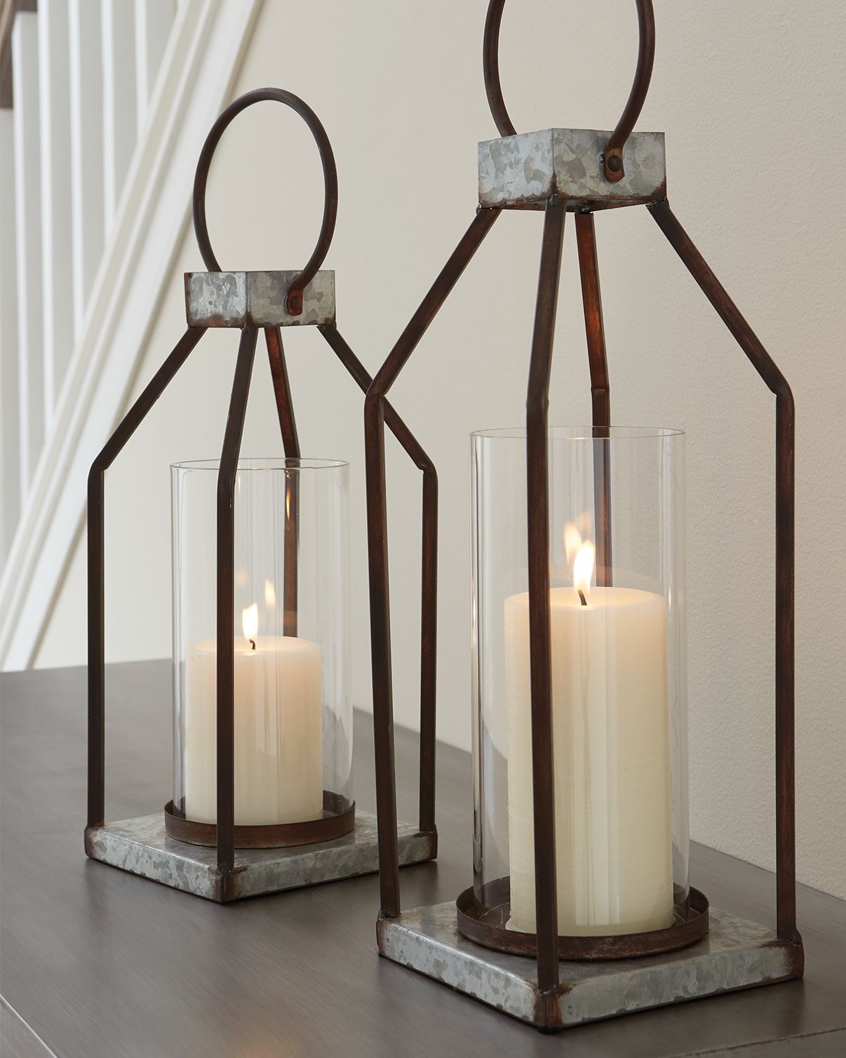 Diedrick - Gray / Black - Lantern Set (Set of 2) - Urban Living Furniture (Los Angeles, CA)