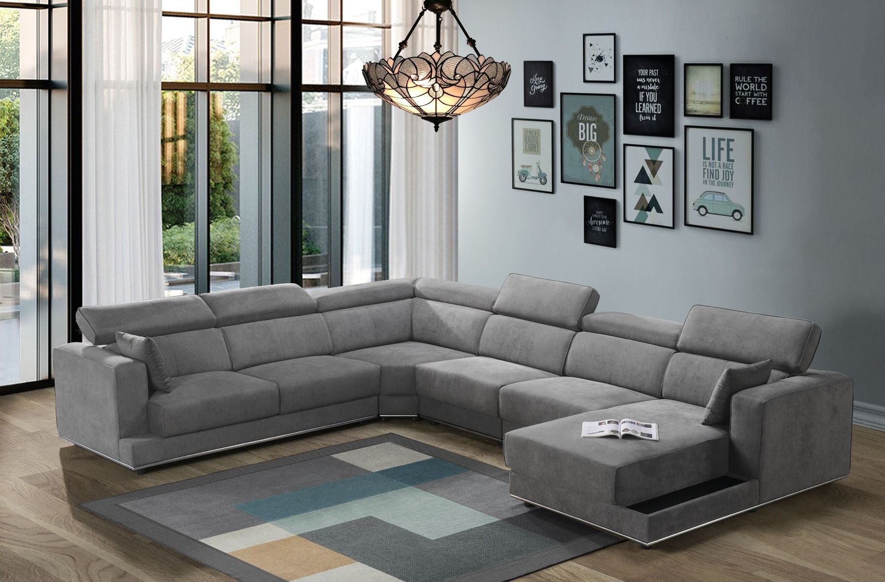 Alwin - Modular Lf Sofa - Dark Gray Fabric - Urban Living Furniture (Los Angeles, CA)