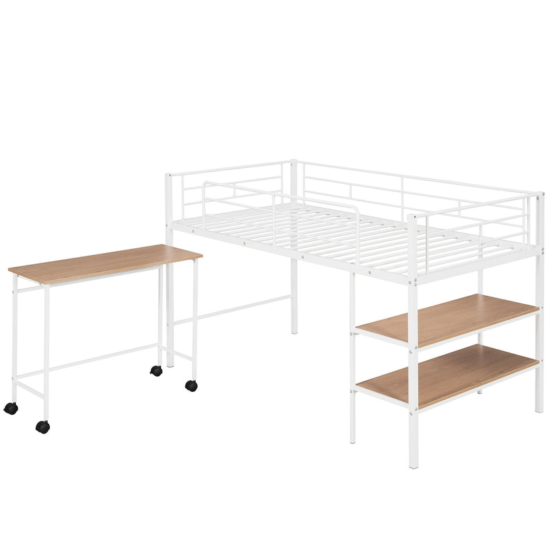 Loft Bed With Desk And Shelves
